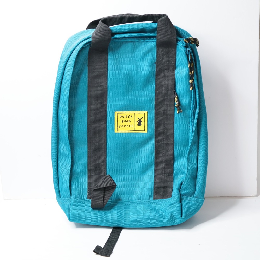 Dutch Bros Coffee Teal Blue Backpack with Laptop Sleeve Windmill Logo Bag